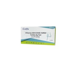 CorDx Ιnfluenza Rapid Test Quad A/B & Covid -19/RSV Combo Ag Test Nasal Antigen Test Covid & Influenza Type A/B & RSV Respiratory Virus 1 piece