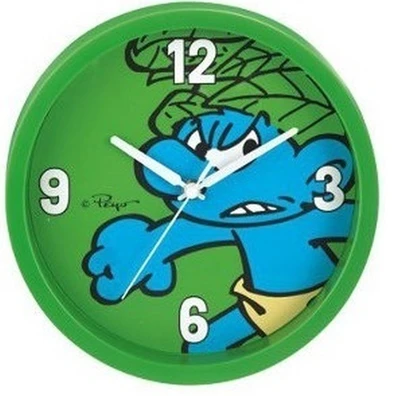Wall Clock D.25cm Smurf Green BE27313