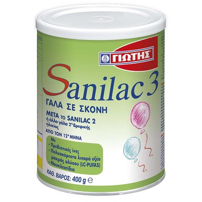 SANILAC No3 Βρεφικό Γάλα Σε Σκόνη Από 12 Μηνών 400g