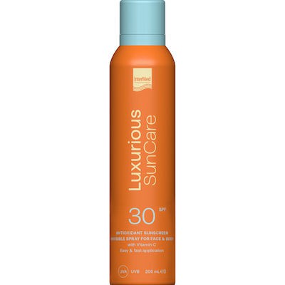 LUXURIOUS Suncare Antioxidant Sunscreen Invisible Spray Αντηλιακό Σπρέι Για Πρόσωπο & Σώμα, SPF30  200ml