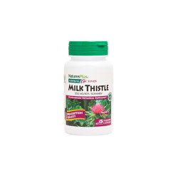 Natures Plus Milk Thistle 250mg/80% Silymarin Συμπλήρωμα Διατροφής Με Γαιδουράγκαθο Για Προστασία Του Ήπατος 60 φυτικές κάψουλες