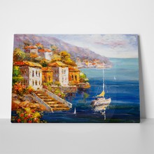 Oil painting harbor a