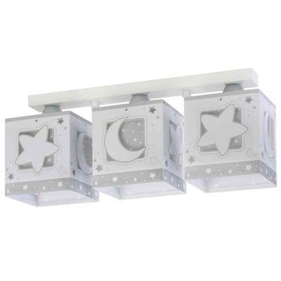 Kids Triple Rail Ceiling Light Gray Moonlight With