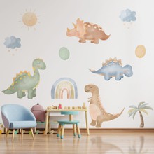 Watercolor cute dinosaurs