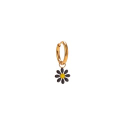 InoPlus Borghetti Hoop Earrings Oro Margherita Gold Black 1 pair