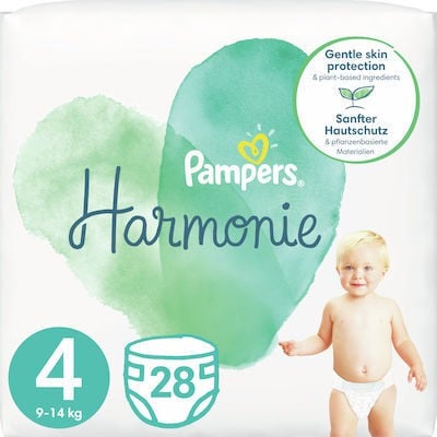 PAMPERS Harmonie Βρεφικές Πάνες No.4 9-14Kg 28 Τεμάχια Value Pack