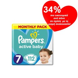 Pampers Active Baby Πάνες Μέγεθος 7 (15kg+) 112 Πάνες