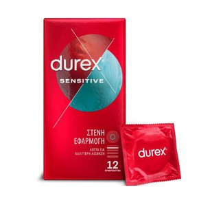 Durex Sensitive-Προφυλακτικά με Στενή Εφαρμογή, 12