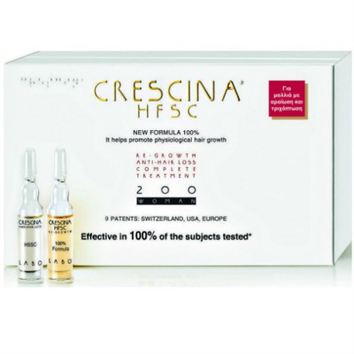 LABO Crescina HFSC 100% Complete Treatment 200 για Γυναίκες (Μαλλιά Με Αρχικό Στάδιο Αραίωσης και Τριχόπτωσης)