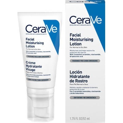 CERAVE Facial Moisturising Lotion for Normal to Dry Skin Ενυδατική Κρέμα Προσώπου Για Κανονικό Έως Ξηρό Δέρμα 52ml