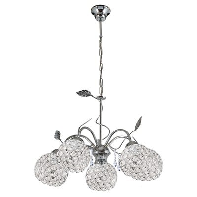 Pendant Multi-Light Light With Nickel Crystal Ball