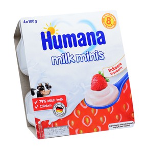 Humana Επιδόρπιο Γιαουρτιού με Φράουλα 4x100gr