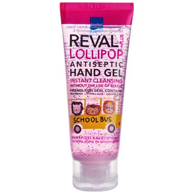 REVAL Reval Plus Lollipop Schoolbus Antiseptic Hand Gel Αντιβακτηριδιακό Τζελ Χεριών Με Άρωμα Τσιχλόφουσκα 30ml