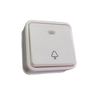 Doorbell Button With Bulb 12V Wall Mounted White U