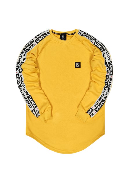 Vinyl art clothing yellow authentic tape sweatshirt