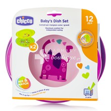 Chicco Σετ Baby's Dish Set - Πιάτο & Μπωλ Ρόζ (12m+), 1τμχ (16002-10)
