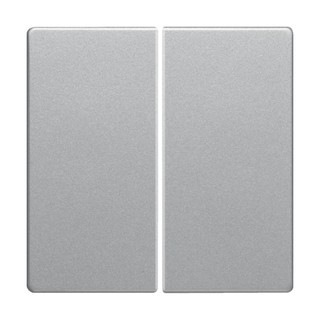 Berker Q.1 Switch 2P Plate 2 Gangs White Aluminium
