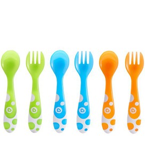 Munchkin Multi Coloured Plastic Forks & Spoons, 6p