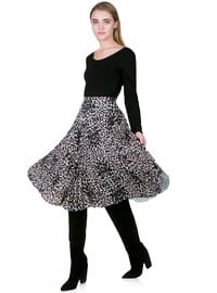 Pleated leopard skirt 