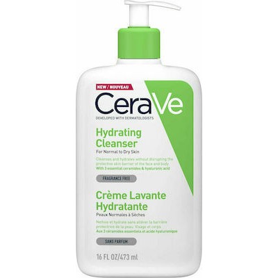 CERAVE Hydrating Cleanser Cream - Κρέμα Καθαρισμού Προσώπου & Σώματος Για Κανονικό Έως Ξηρό Δέρμα, 1000ml