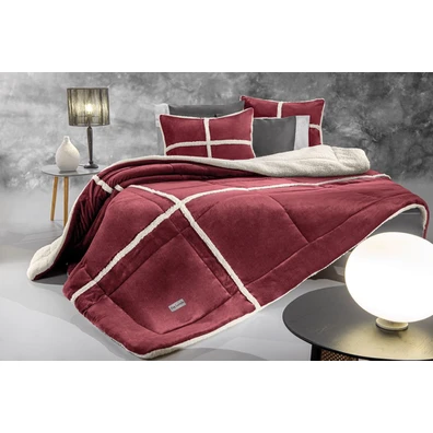 Προσφορα!! Κουβερτοπάπλωμα Astra Wine 160x220 Δωρο