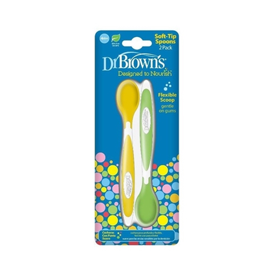 DR. BROWN'S Soft-Tip Spoons Μαλακά Κουταλάκια Ταΐσματος 4m+ x2
