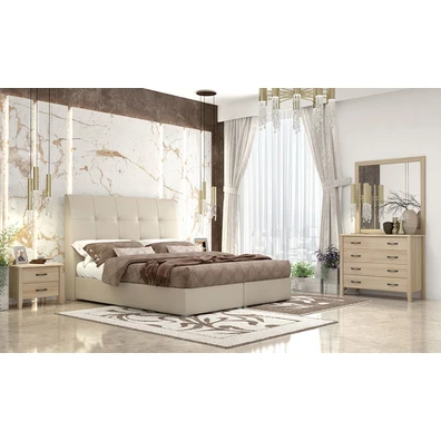 Βed №60 160x200 Technoderma With Machines Latte 