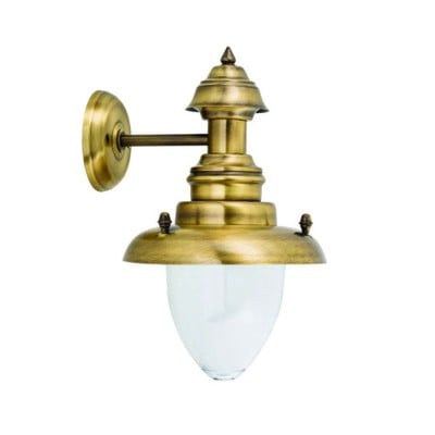 Brass Wall Light Antique Height:33cm Ε27 Ip43