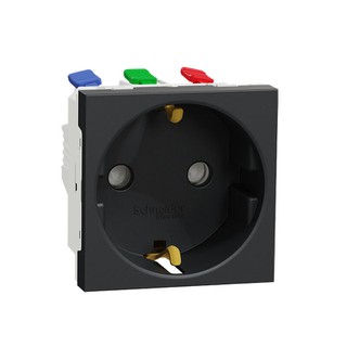 New Unica 2P+E Socket with Shutters Anthracite NU3