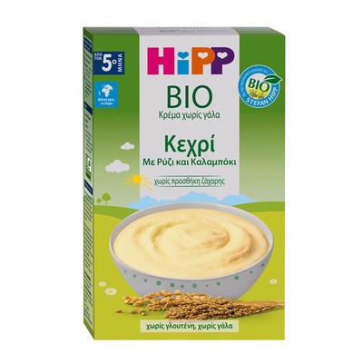 HIPP Bio Βρεφική Κρέμα Κεχρί Με Ρύζι & Καλαμπόκι Χωρίς Γάλα Από 5 Μηνών 200g