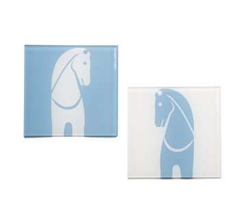 Hekatompedon horse coaster set -pale blue