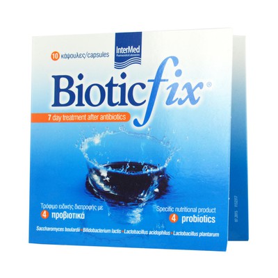 INTERMED BioticFix Συμπλήρωμα Με 4 Προβιοτικά Για Αποκατάσταση Εντερικής & Κολπικής Χλωρίδας , 10 Κάψουλες
