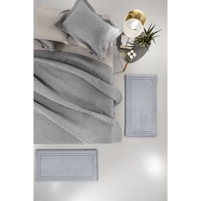 Σετ 2τμχ Χαλί Softy Silver guy Laroche  100% Pol. 