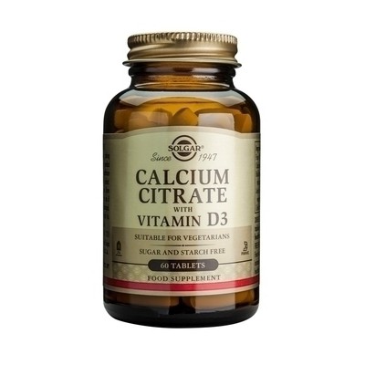 SOLGAR Calcium Citrate With Vitamin D3 250mg Συμπλήρωμα Διατροφής Για Την Καλύτερη Απορρόφηση Του Ασβεστίου Στον Οργανισμό x60 Δισκία