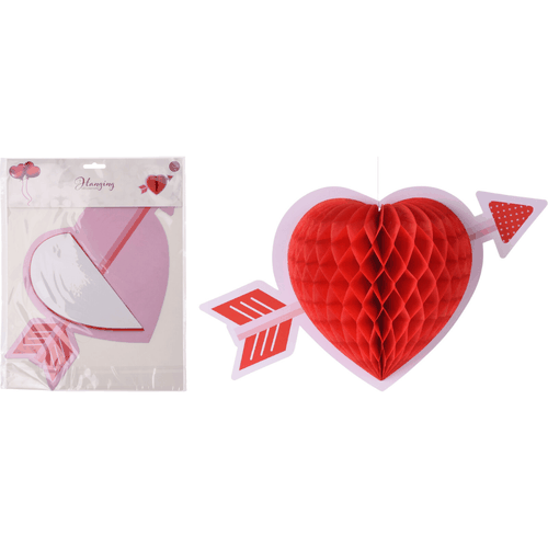 Zemër 3D Me Shigjetë Të Kuqe Dekorative E Varur 35