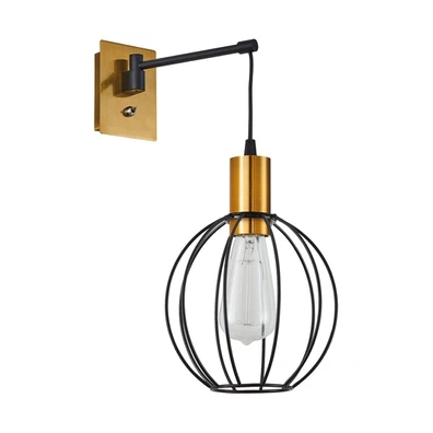 Se21-gm-9-gr2 Adept Wall Lamp Gold Matt and Black 