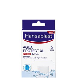 Hansaplast Aqua Protect XL Αποστειρωμένα Επιθέματα για Μεγαλύτερες Πληγές και Μετεγχειρητικά Τραύματα 6X7cm, 5 Strips