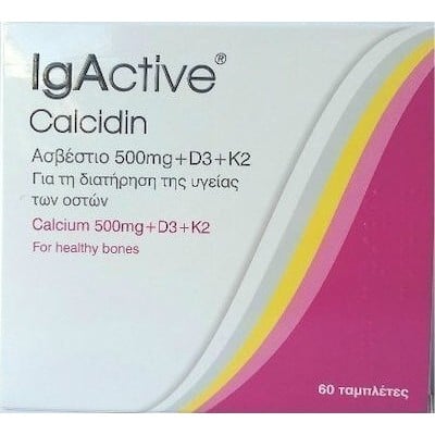 IgActive Calcidin Calcium 500mg + D3 + K2 60tabs