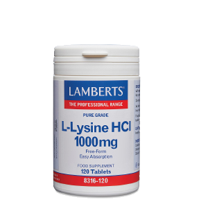 Lamberts L-Lysine HCL 1000mg, 120 Ταμπλέτες