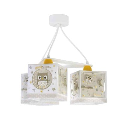 Kids Triple Pendant Ceiling Light Good Night 3Xe27