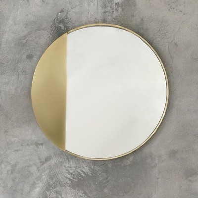Καθρέπτης τοίχου στρογγυλός Φ60 με χρυσή λάμα χάλυ