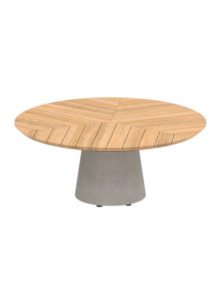 CONIX HIGH LOUNGE TABLE WITH TEAK TOP D120xH50cm