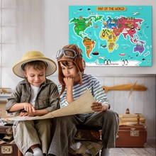 Color illustration world map