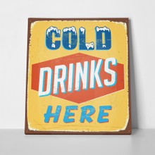 Retro sign cold drink a