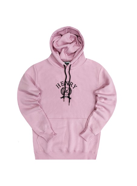 Henry clothing pink emplem logo hoodie