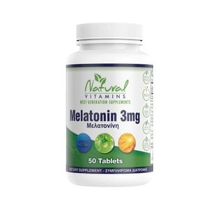 Natural Vitamins Melatonin 3mg, 50 Sublingual Tabl