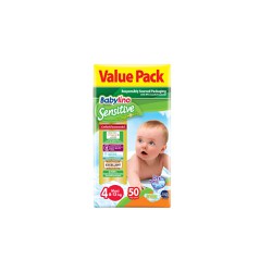 Babylino Sensitive Value Pack Diapers Maxi Size 4 (8-13kg) 50 diapers