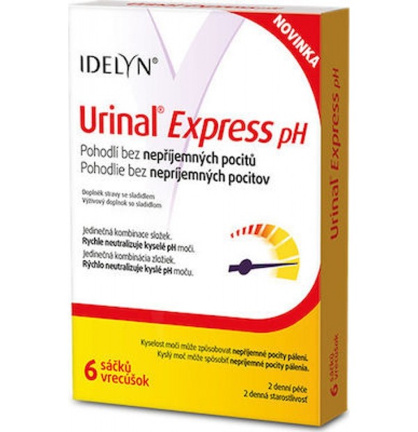 Urinal Express pH Συμπλήρωμα Διατροφής Ιδανικό για Επώδυνες Ουρολοιμώξεις 6 φακ.