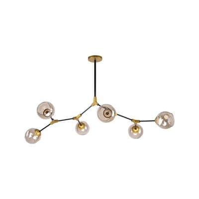 Pendant Light Conelly Mettalic Black & Brass 6Xe27