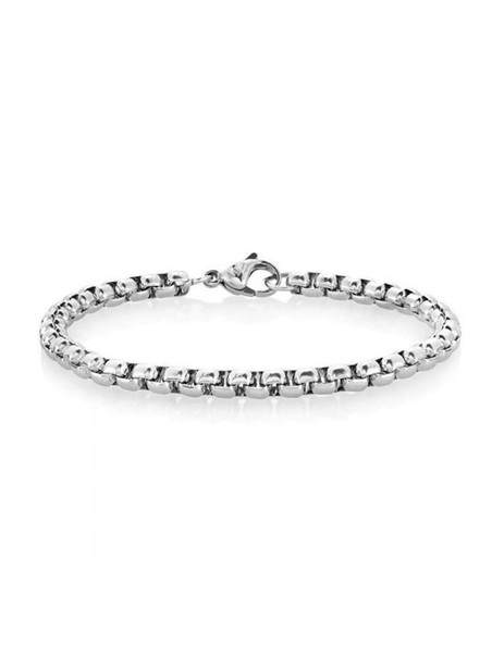 Millionals round box stainless steel bracelet silver